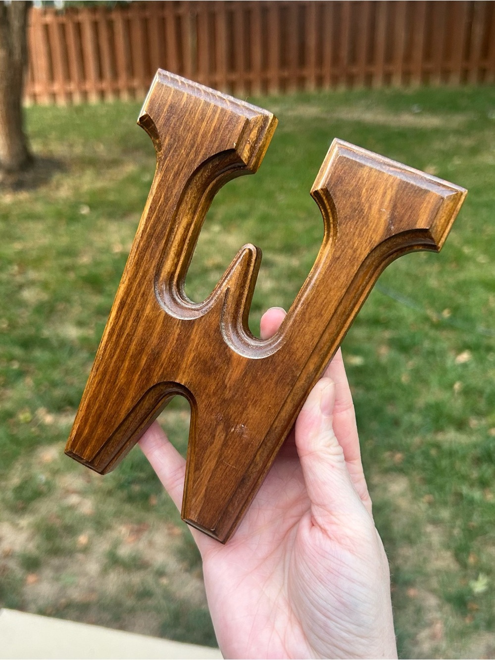 Vintage Wooden Decorative “W” Letter Piece